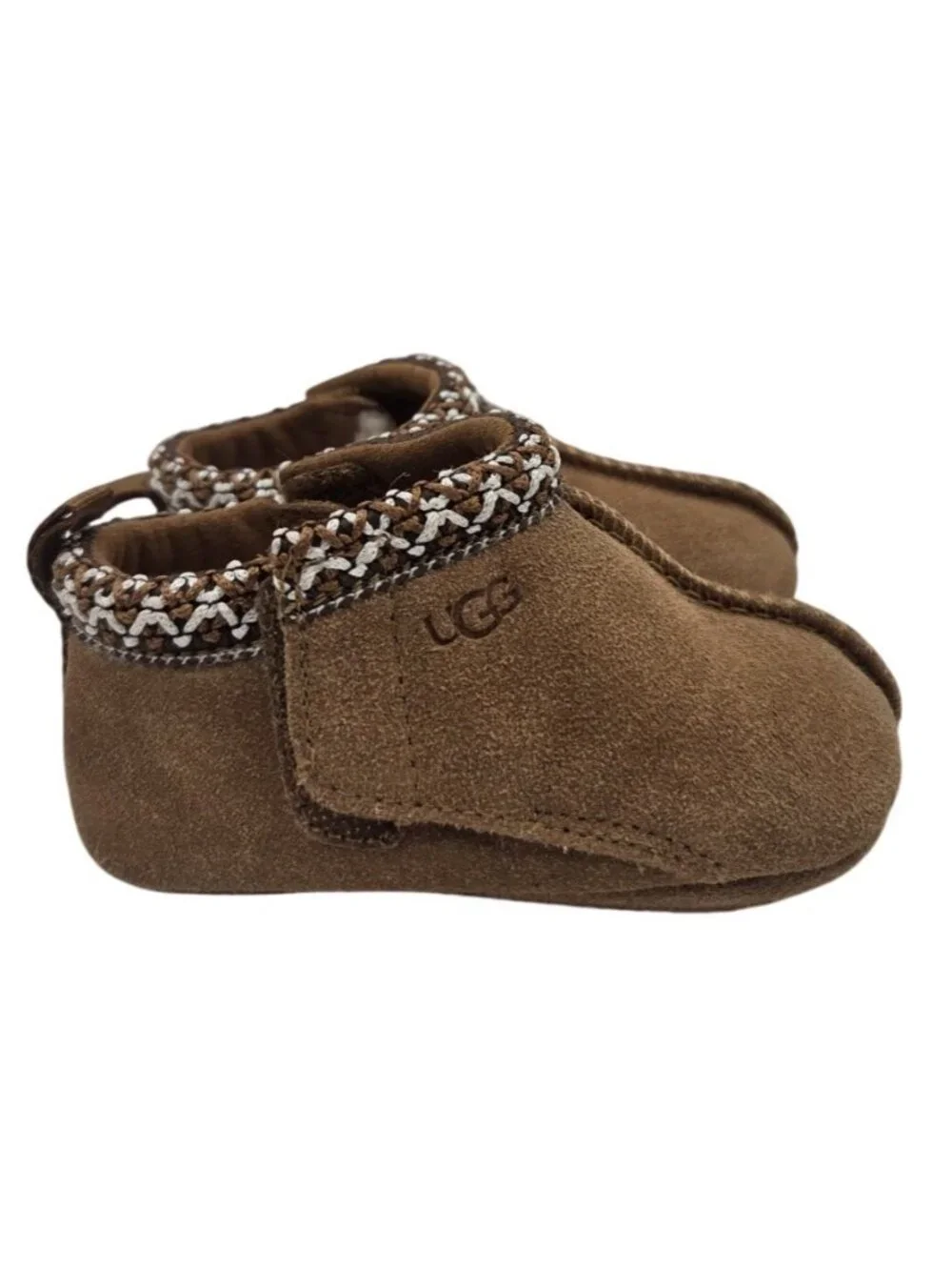 UGG Baby Tasman Slippers Brown Suede Cozy Slip-On Booties US 3 Toddlers UK 2